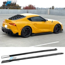 Fits 20-25 Toyota GR Supra A90 A91 IKON PP Gloss Black 2PCS Side Skirts Rocker