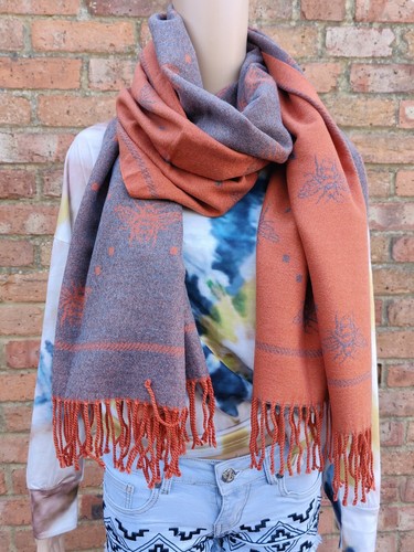 Stars Reversible Scarf Long Soft Funky Scarves Soft Cashmere Touch Tassels UK - Picture 34 of 54