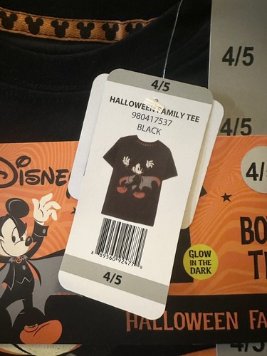 Disney Mickey Mouse Boys Halloween Glow In The Dark Family T-Shirt Size 4/5 - Picture 3 of 4