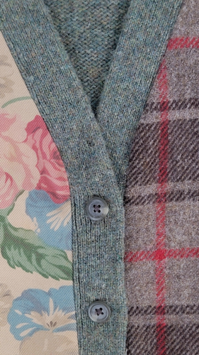 Vintage 80s Ralph Lauren Patchwork Floral Plaid Wool Vest Womans Size L Rare HTF - Picture 6 of 11