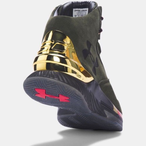 Under Armour UA Curry 1 Lux Wildleder oliv dunkelgrün 1296617 330 Herren 9,0 Curry - Bild 2 von 5