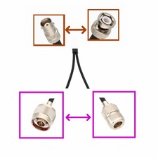 1x BNC to 2x N Male/Female Radio AP Splitter/Combiner Y Adapter RF COAX 6" cable