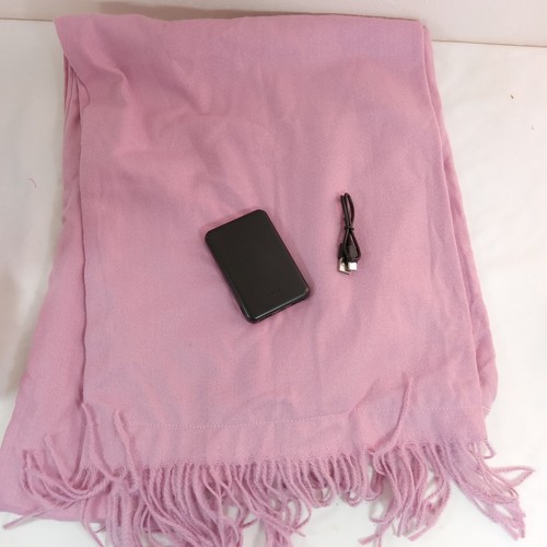 Heated Scarf Women Rechargeable Shawl Super Soft Pink 80" L x 14" W - Picture 7 of 7