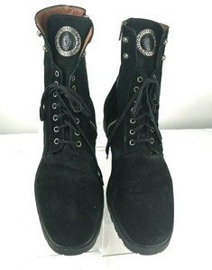 Gianni Versace Medusa Combate Moto Botas Masculino Couro Camurça Preto tamanho 12 Na Itália | eBay