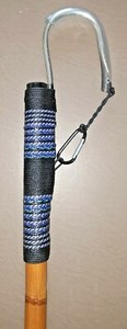 CUSTOM-CALCUTTA-BAMBOO-GAFF-2-0-MUSTAD-HOOK-4-ft-BLK-BLUE-TEAL-E220-4-41-2-0