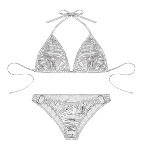 Damen Badeanzug Neckholder Bikini Exotisch Bademode Metallic Dessous Sets Ärmellos - Bild 54 von 120