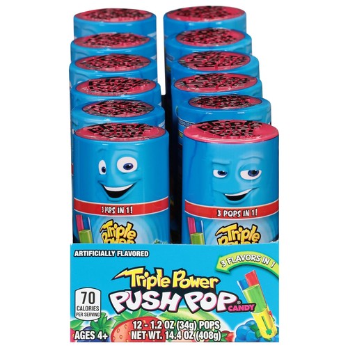 Push Pop Triple Power Three-in-One Individually Wrapped Bulk Lollipop Variety... - Picture 4 of 6