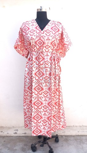 Indian All Pattern Print Kaftan Sleepwear Beach Dress Night Gown Cover Up Caftan - Picture 139 of 209