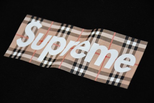 Supreme x Burberry Box Logo Hoodie Hooded Sweatshirt Gray/Black - Picture 6 of 8