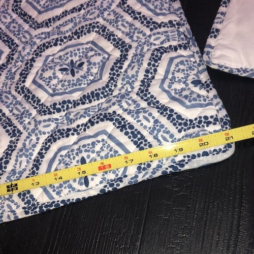 Nicole Miller Home Acolchado Queen Almohada Sham Set (2) Azul Blanco - Imagen 7 de 12