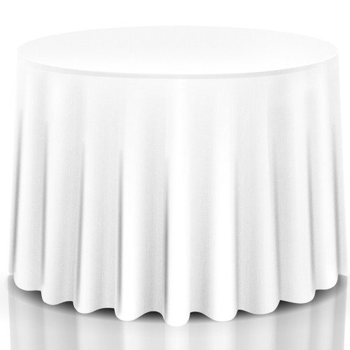 10 pcs 90" Round Tablecloth Polyester For Home Wedding Restaurant Party White - Picture 5 of 7