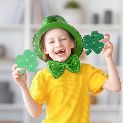St. Patrick's Day Shamrock Decorations, Wooden Saint Patrick Day Tiered Tray Dec - Picture 6 of 7