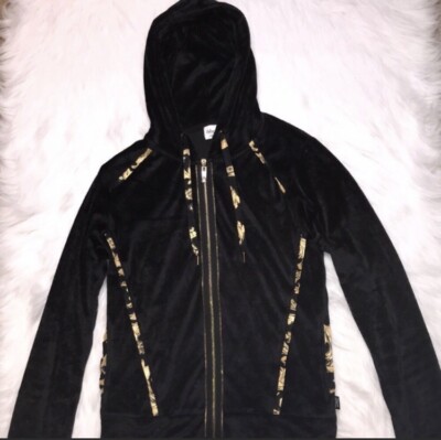 Blugirl Blumarine Beachwear Black Velour Jacket Women s Size 8