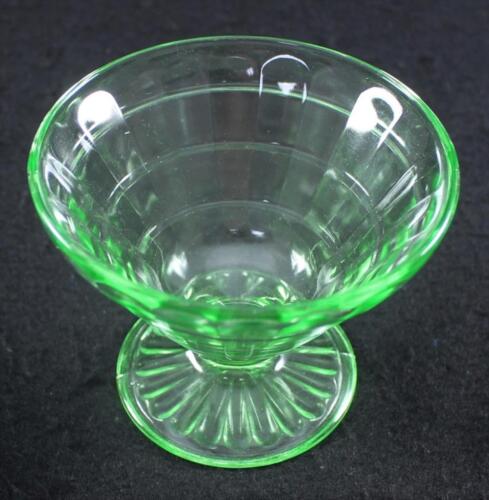 Anchor Hocking BLOCK ÓPTICA VERDE 4 Champagne/Sherbets De colección EXCELENTE ESTADO - Imagen 3 de 5