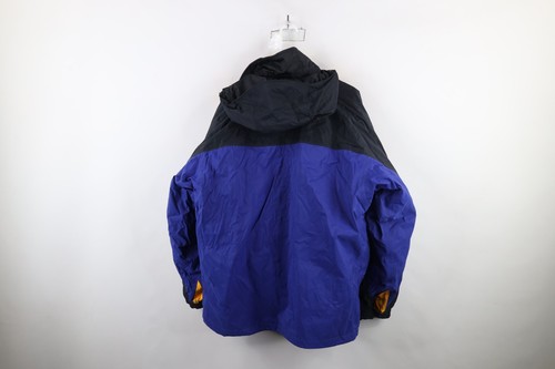 Vintage 90s Columbia Mens Large Spell Out 2 In 1 Winter Hooded Jacket Coat Blue - Picture 10 of 23