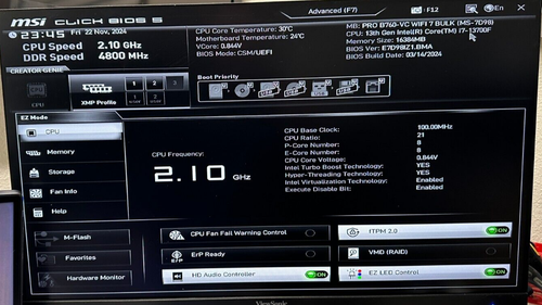 i7-13700F +16GB DDR5 + MSI PRO B760-VC WIFI LGA 1700 ATX COMBO MOTHERBOARD! - Bild 5 von 5