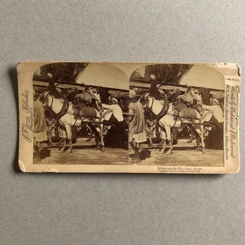 Underwood & Underwood — stéréoscopie — Égypte — Pont sur le Nil — circa 1900. - Picture 2 of 3