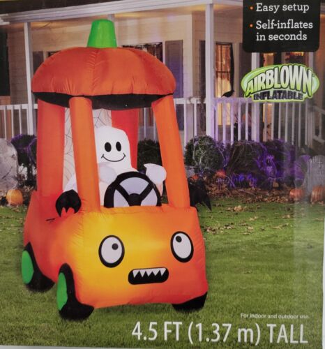 Halloween Airblown Inflatable - Cruising Ghost Lights Up 4.5 Ft Way to Celebrate - Picture 2 of 9