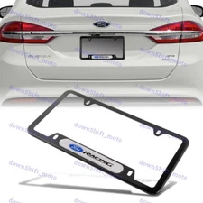 For 1PCS Ford Racing Black White License Plate Frame Stainless Steel Metal New