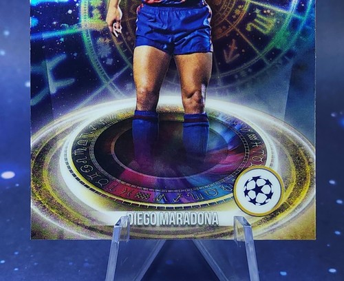 Diego Maradona 2023-24 Topps Merlin UEFA FC Barcelona Ageless Alchemy Refractor - Picture 4 of 6