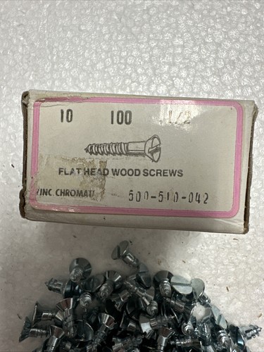 (Box mit 100) #10 x 1/2 Zoll Schlitz Flachkopf Holzschrauben verzinkt - Bild 2 von 4