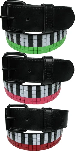 New Mens Womens Piano Colourful Studded Print PU Leather Belts
