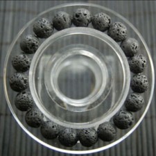 6/8/10/12mm Natural Black Volcanic Rock Lava Gemstone Round Beads bracelet 7.5"