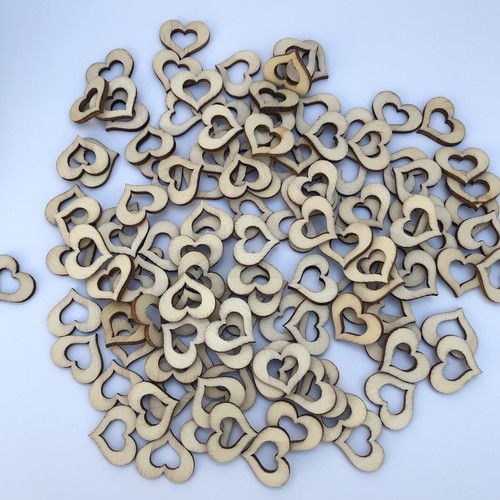 20mm Wood Love Heart Embellishment Laser Cut Scrapbooking DIY Arts Craft 20pcs - Picture 5 of 7