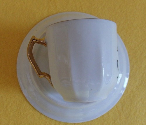 Köln, Wappen, Hof Moschendorf, 1 Tasse/Mokkatasse, Porzellan weiß, Goldränder - Bild 7 von 9