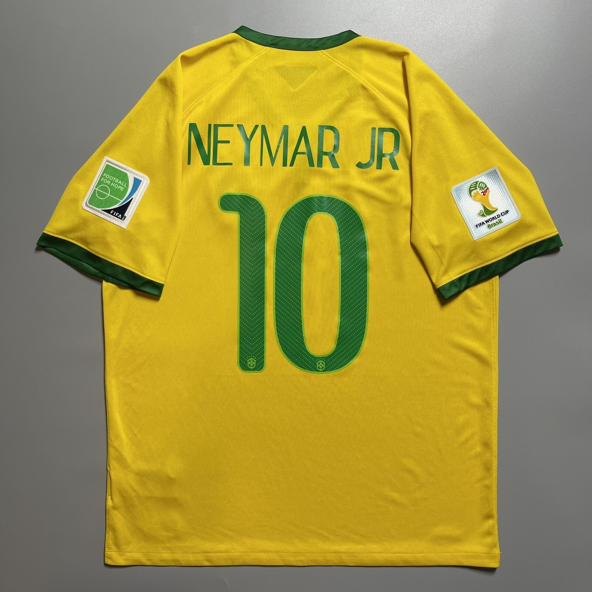BRAZIL NIKE 2014 WORLD CUP FOOTBALL HOME JERSEY #10 NEYMAR SIZE “L