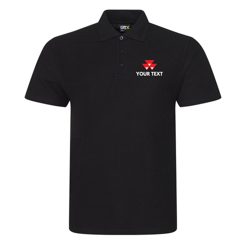 Massey Ferguson inspiriertes Traktor Farmer Poloshirt personalisiert gestickter Text - Bild 2 von 6