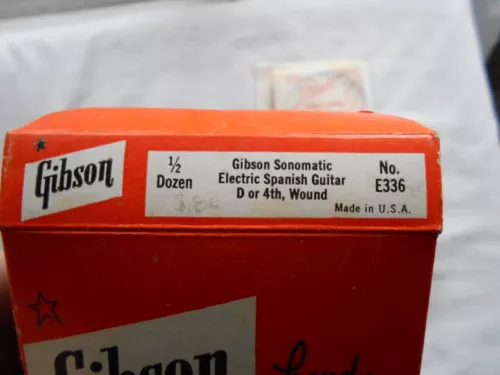 GIBSON SONOMATIC ELECTRIC SPANISH GUITAR D OR 4TH,WOUND X 6 LOT NO. E336