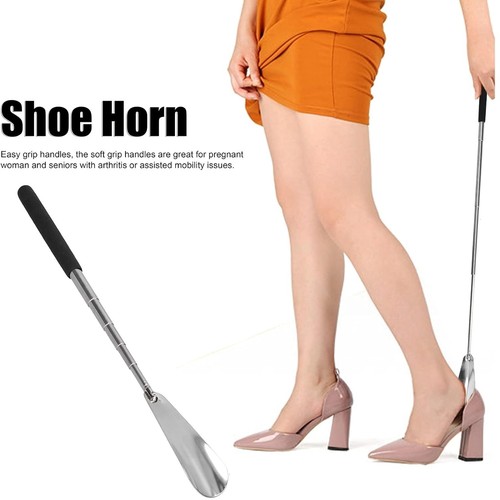 Telescopic Shoe Horn Extend Handle Shoehorn Helper Stainless Steel Lifter Tool - Picture 2 of 9