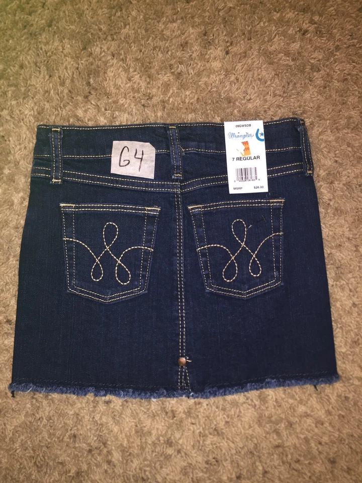 Saia azul escura regular Youth GIRLS NEW WRANGLER tamanho 7 - Imagem 2 de 2