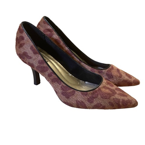 Comfort Plus Leopard Print Heels Pointed Toe Pumps Career Shoes 8.5 - Picture 2 of 7