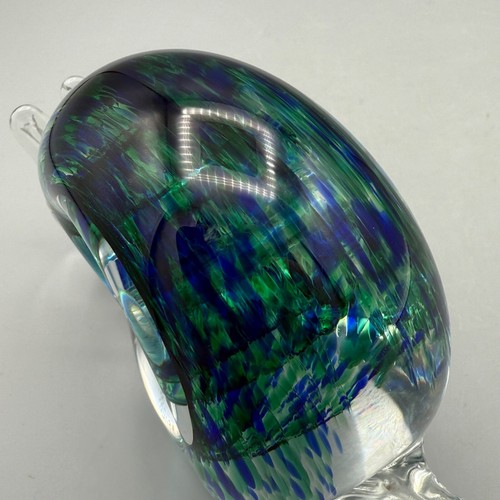 Wedgwood Green Blue Glass Snail Paperweight - Picture 8 of 10