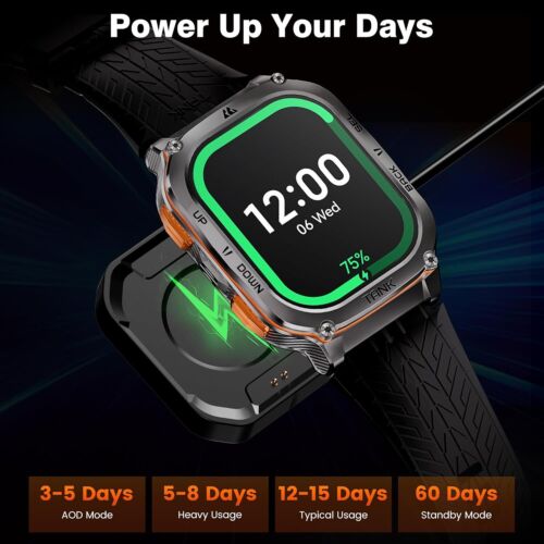 2024 HIDAMEL TANK M3 Ultra GPS Smart Watch Men 480mAh Waterproof for Android IOS - Picture 9 of 9