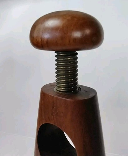 Mid Century Modern rosewood brass nutcracker Danish Modern donut hole screw 1960 - Picture 3 of 5
