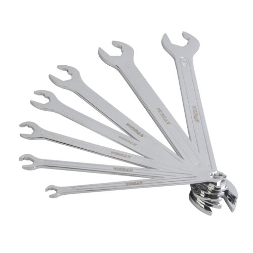 7pc Double Open End Wrench Set Flat Spanner Wrench Metric Ratcheting Combination - Picture 11 of 12