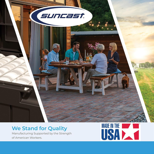 Suncast 175 Ft. Wicker Style Resin Hose Hideaway with Hose Guide, Java, Mocha Br - Picture 8 of 12