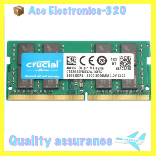 Crucial 32GB 2Rx8 DDR4 PC4-25600 3200MHz 260-Pin SO-DIMM Memory Laptop 1.2V