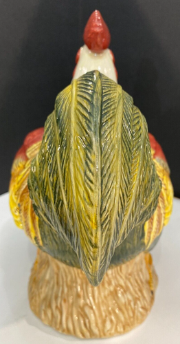 SAKURA by ONEIDA 12.5" Farmhouse Rooster Ceramic COOKIE JAR David Carter Brown - Picture 4 of 9