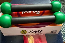 Green Edge Zumba Shake Weights Dumbells Exercise Workout Gear Toning Sticks Box
