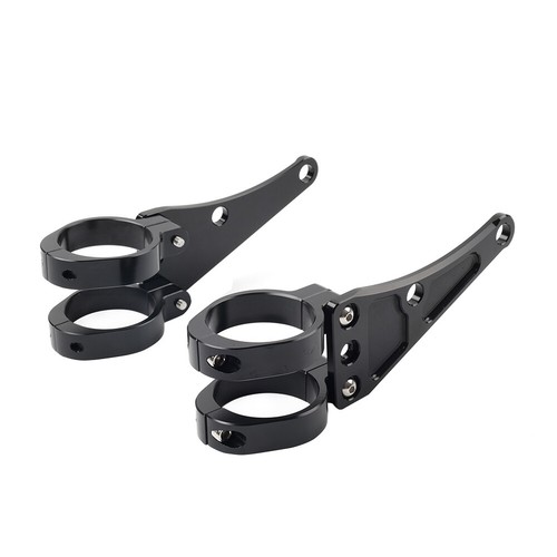 45MM Motorrad Scheinwerfer Halterung Clamp Gabel Rohr Halter Für Harley Schwarz - Picture 4 of 11