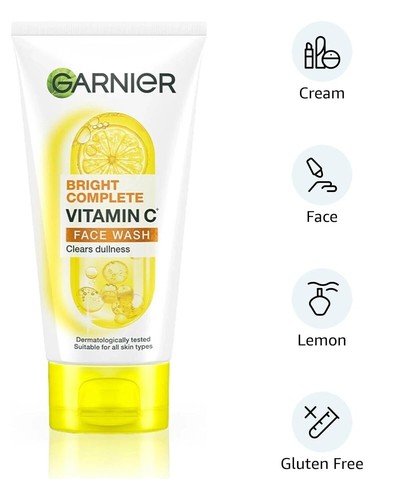 Garnier Skin Naturals Bright Complete Vitamin C Face Wash - 150ml - Picture 2 of 10