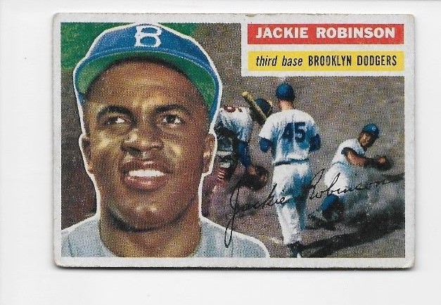 1956 Topps Jackie Robinson Brooklyn Dodgers #30 VGEX White Back
