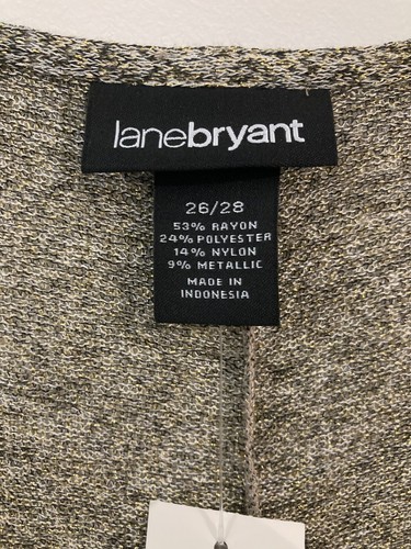 Lane Bryant Women's Knit Dress Metallic Gold Black White Sz 26/28 Knee LengthNWT - Picture 2 of 9