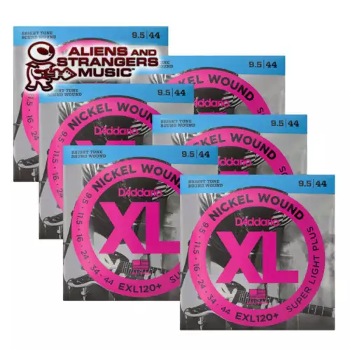 6 Sets! D'Addario EXL120+ Nickel Wound, Super Light Plus 9.5-44