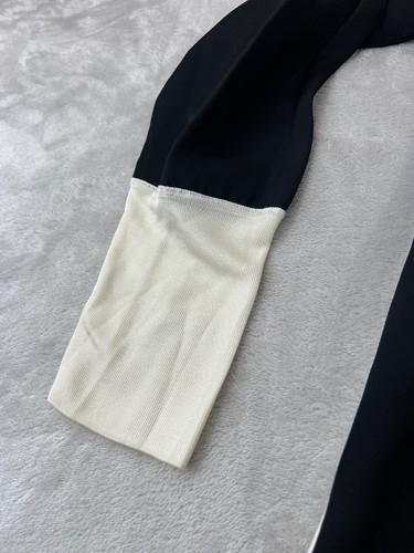 RAG & BONE LANGARM SEIDE HEMDBLUSENKLEID SCHWARZ/ELFENBEIN DESIGN GR. L leicht - Bild 6 von 12