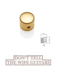 1-EMG Gold Satin Flat Metal Dome Knob For 6mm Shaft Potentiometers